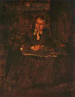 Munkacsy, Mihaly - Seated Old Woman-Study for The  Pawnbroker's Shop